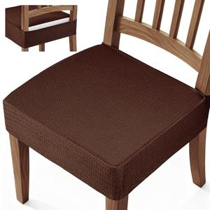 Songrey Waterproof Seat Covers for Dining Chairs Set of 3, No Rear Chair Covers, Stretch Removable Washable Chair Slipcover Protector, Chocolate