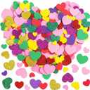 XZENTIRA 200PCS Valentines Day Heart Foam Stickers Self Adhesive Foam Glitter Hearts Multi Color Love Decals for Valentine Crafts DIY Decor Greeting Cards