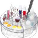 iDesign Rotating Makeup Organizer with Dividers and Lipstick Holders - Clear