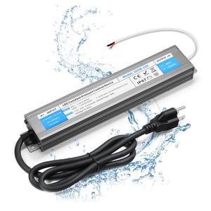 LED Driver 300 Watts Waterproof IP67 Power Supply 85V-265V AC to 12V DC Converter,Quiet and Small LED Transformer Low Voltage Output with 3-Prong Plug 3 Feet Cable for LED Light Strip, Outdoor