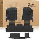 3W Floor Mats for Nissan Pathfinder 2026 2025 2024-2022 (Only fit 8 Passenger Models), 3 Rows,TPE All Weather Protection Car Floor Liners Accessory,Black