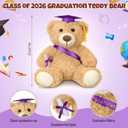 Aoriher 6 Pcs Class of 2026 Gifts Graduation Teddy Bears, 14 Inch Khaki Cute Soft Plush Stuffed Bears Animals with Cap, Diploma, Congratulations Sash, End of Year Gift for Kids Girl Boy Adult(Purple)