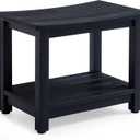 KaimuBench Heavy Duty HDPS Shower Bench Seat, Waterproof Shower Stool for Shaving Legs, Large Poly Lumber Bathroom Chair Seat with Adjustable Feet, Indoor/Outdoor Use, No Maintenance, Black