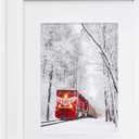 Egofine A2 Picture Frames Set of 2 Matted for A3 - Solid Wood Acrylic Plexiglass Front for Wall Mounting Hanging Vertically or Horizontally, White - 16.5 x 23.4 in