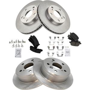 TRQ Front and Rear Brake Pad & Rotor Kit Brake Pads Brake Rotor Ceramic Compatible with 1997-1999 Lexus ES300 Toyota Camry 1999 Solara