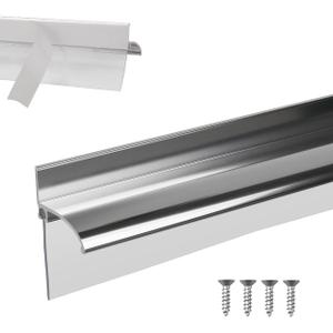 25" Shower Door Bottom Deflector for Chrome Framed Shower Door Drip Rail Replacement with Vinyl Sweep