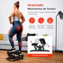 Sunny Health & Fitness Twist Steppers with Resistance Bands, Compact Mini Stair Step Machines for Low-Impact Home Cardio Workouts