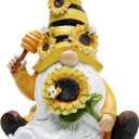 Hodao Bumble Bee Spring Gnome Decorations for Porch, Garden Yard Honey Elf Ornaments World Bee Day Decorations Gifts for Outdoor Garden Decor Birthday Gifts for Mom, Grandma, Women (Yellow)