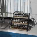 Spice Rack Organizer for Countertop , 3-Tier Spice Storage Holder with Magnetic Connetion for Kitchen , Durable Syrub Rack with Fall Protection ,Versatile Display Rack for Wine Bottles,Cosmetics.