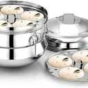 Export Quality Premium Stainless Steel Idli Maker with 3 Plates | Heavy-Weight 13 Big Idli Cooker | Elegant Silver Idli Steamer & Multipurpose Idli Pot. (Pack Of 1)