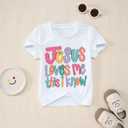 BINTEHGS Jesus Shirts for Kids Christian Graphic Tees for Girls Religious God Tshirts Inspirational Bible Verse Cute T-Shirts(White,4-5Years)