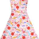 Enlifety 4-13T Girls Back to School Dress Sleeveless Pencil Bow Outfit (M)