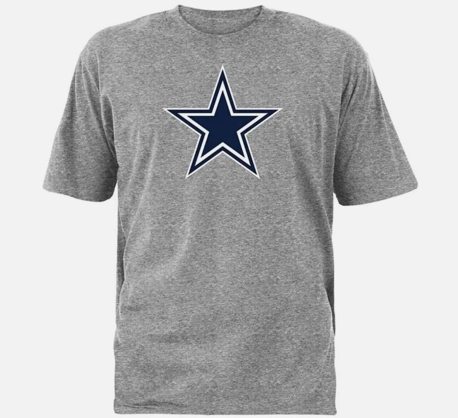 Dallas Cowboys NFL Authentic Premier Gray Tee Shirt Star Adult Men's(Large)