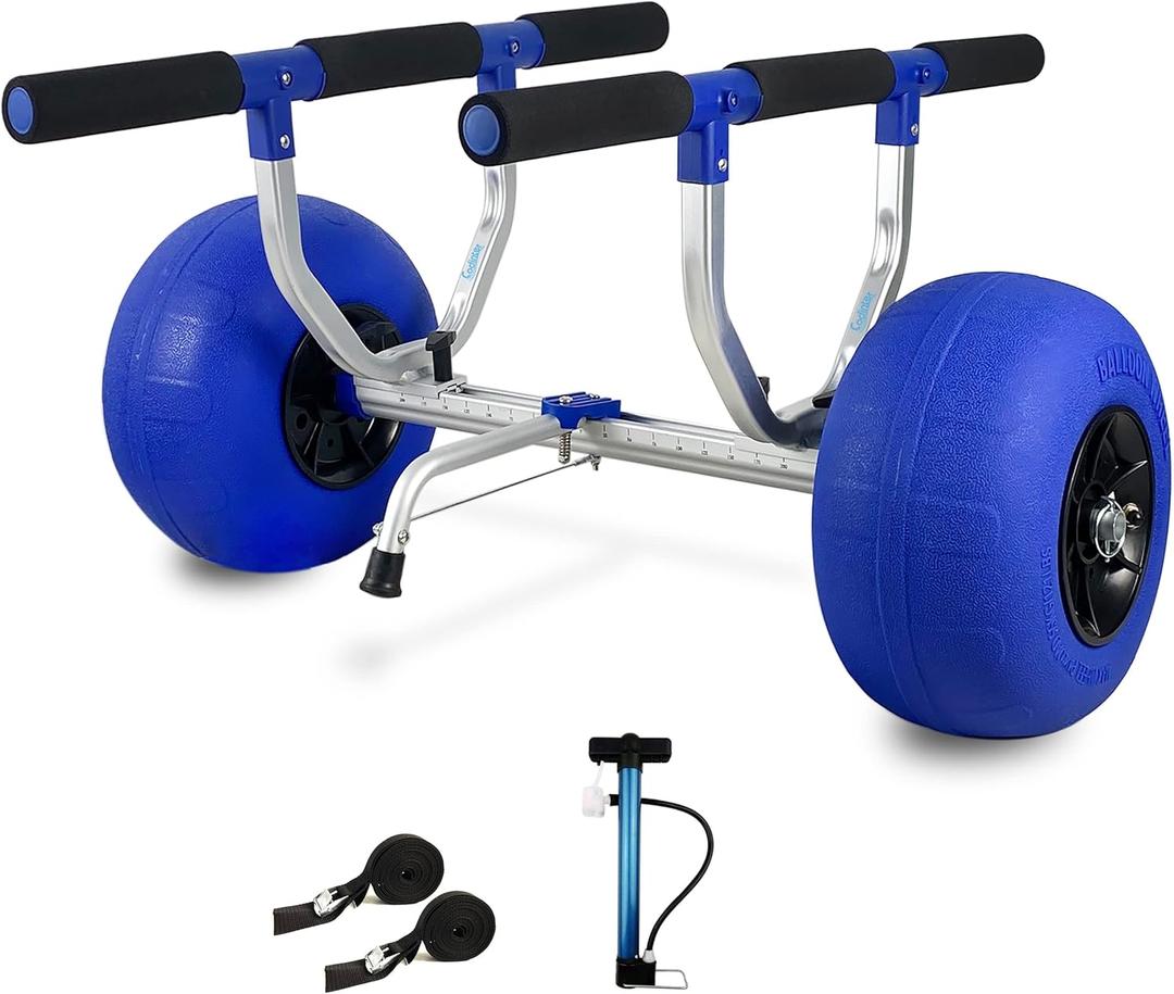 Kayak Cart, Heavy-Duty Kayak Cart Dolly Canoe Trolley Wheels for Paddleboard Kayaks SUP Transport, Large