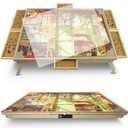 1500 Piece Puzzle Board with Drawers  Foldable Wooden Table with Cover & Storage  Portable Jigsaw Organizer Board for Adults and Families