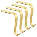 Poualss Christmas Stocking Holders Metal Stocking Hangers Non-Slip Christmas Stocking Hooks for Fireplace Mantle (Gold)