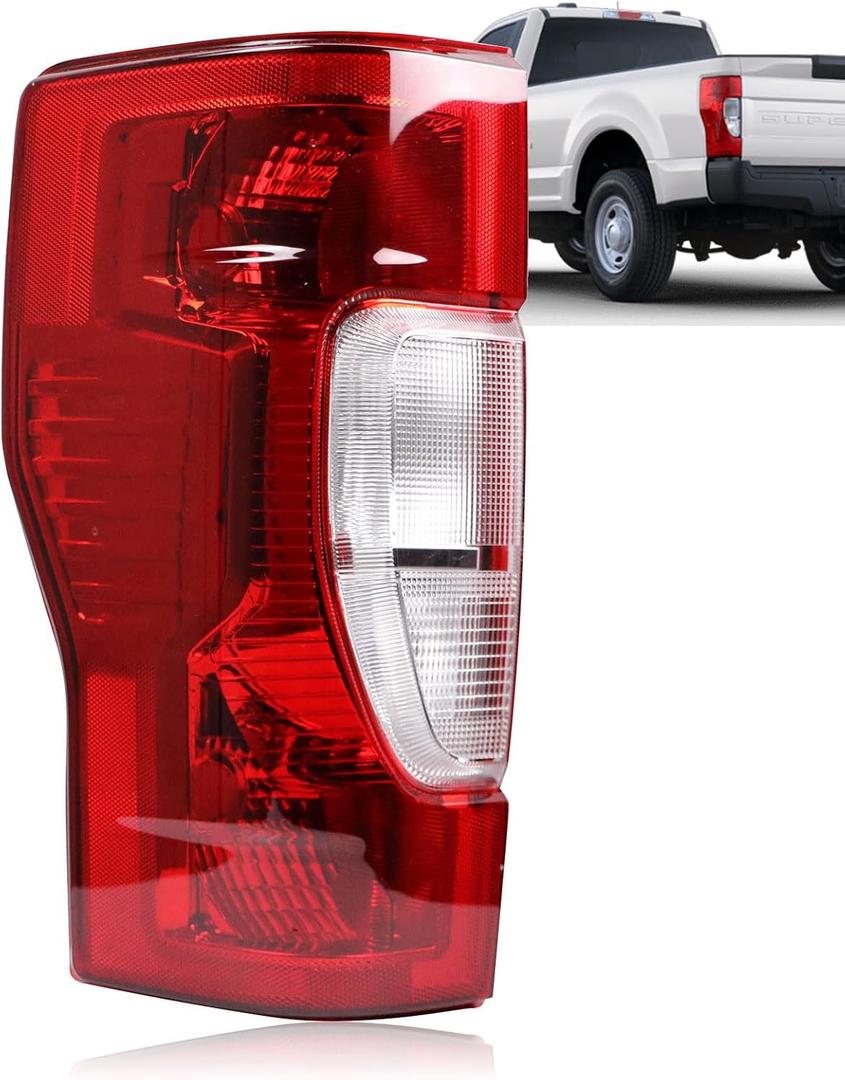 Tail Lights Rear Taillight Assembly Compatible with Ford F250 F350 Super Duty 2020 2021 2022 Tail Lamp Non-LED Non-Blind Spot Left Driver Side