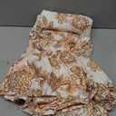 BTFBM Women Summer Floral Short Dresses V Neck Short Sleeve Tiered Ruffle Boho Swing Dress A-Line Mini Dresses(White Apricot Floral,Large) Size L