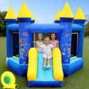 Inflatable Bounce House for Kids 3-10, 550W Blower Included Indoor Outdoor Bouncy House with Slide,Toddler and Infant Jumping Castle for Backyard,Extra Thick Material Bouncer for Boys Girls Gift Party