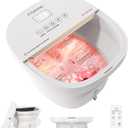 Collapasible Foot Spa Bath Massager with Heat, Pedicure Foot Spa with Bubbles and Jets/Timer/Temperature Control, Feet Soak Tub for Home, Office, Relaxation and Stress Relief (White)