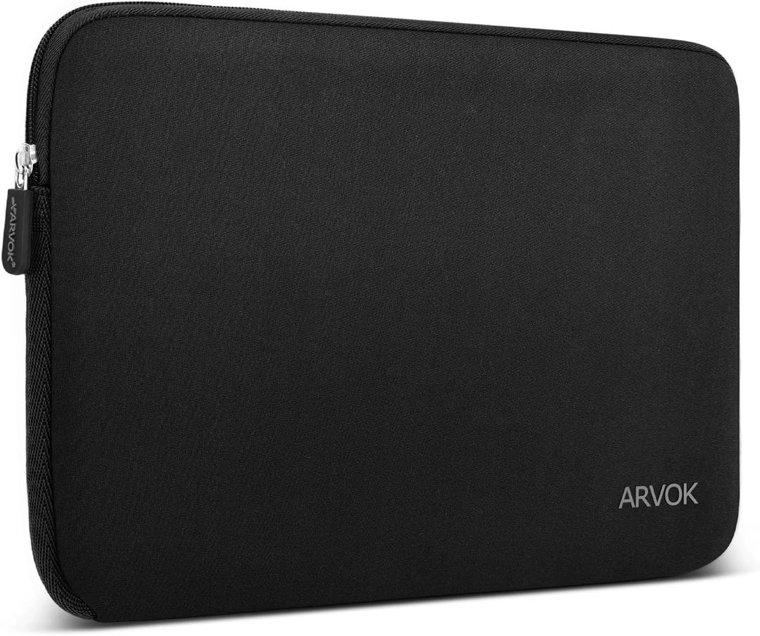 Arvok 11.6 Inch Laptop Sleeve Case for MacBook Air 12, Water-Resistant Neoprene Notebook Computer Tablet Sleeve, Carrying Bag Cover for Chromebook/HP/Dell/Lenovo/Asus/Acer, Black