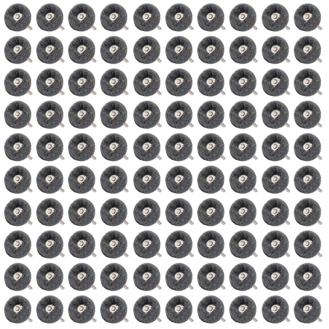 100 PCS Abrasive Buffing Wheels,1 Inch Buffing Polishing Wheel Set for Rotary Tool Accessorie 1/8'' (3mm) Shank, Grey 600 Grits for Metal,Wood, Rust Removal