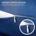 400 Thread Count Cotton Pillow Case Queen with Zipper, 30" L x 20" W, Cotton Pillow Protectors Cover- Set of 2 - Navy Blue - Pillows Not Included