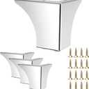4Pcs 10CM/4 Inch Modern Metal Furniture Sofa Cabinet Legs with Mounting Screws - DIY Replacement Legs Set for Furniture Cabinet Foot Legs Sofa Bed Desk Table Feet Support, Silver