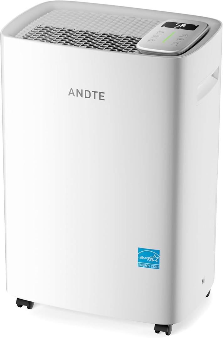 80 Pints Energy Star Dehumidifier for Basement and Home, 5500 Sq.Ft Large Room Dehumidifiers with Drain Hose for Bathroom Living room, Smart Humidity Control, Touch Control Panel, Memory Restar