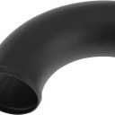 3.5" OD 90 Degree Bend 6064 Aluminum Alloy Tube Intercooler Pipe Surface Blasting Air Intake Connection Hose W/Double Bead Roll 5.9" Length Black
