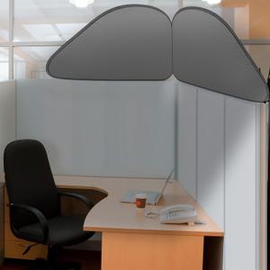 Juexica Foldable Office Cubicle and Desk Shade, Portable Light Shade, 29.5 Inches Foldable Canopy Weakens Light or Disturbance for Working Office Cubicle Accessories, Black(Gray)