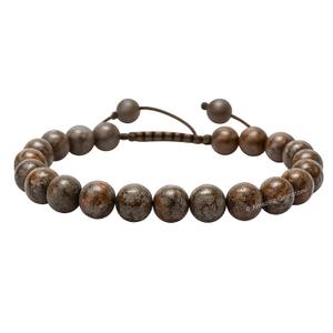 Amazing Gemstone Brown Snowflake Obsidian Bracelet for Women Men's Gifts - Protection Healing Crystal Bracelet - 8mm Gemstone Beaded Adjustable Bracelet Pulseras Para Hombres Mujer Stocking Stuffers
