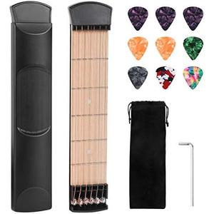 Pocket Guitar Practice Neck, 6 Fret Portable Guitar Chord Practice Tool for Beginner