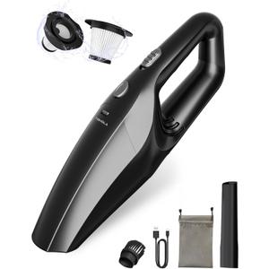 TEMOLA Handheld Car Vacuum Cleaner, High Power Handheld Vacuum, Vacuum Portable Cordless with HEPA Filter, Hand Held Cordless for Car Accessories, Pet Hair, Home, Office