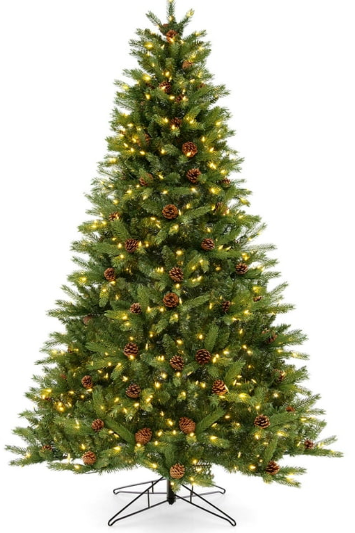 7 FT Pre-Lit Christmas Tree 3-Minute Quick Shape with Quick Power Connector Timer