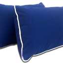 Pack of 2 Patio Lumbar Pillows, 12"x20" Fade Resistant Outdoor Waterproof Lumbar Pillow with Inners, Decorative Garden Lumbar Cushions for Home Patio Terrace Sofa Use (Royal Blue)
