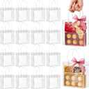 Jutieuo 30 PCS Clear Gift Bags with Handles, 5.9 x 6.3 x 2.8 Inches Reusable Plastic Goodie Bag Transparent Party Favor Bags Bulk for Weddings Birthdays Events, Classrooms & Celebrations