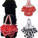 2 Pieces Washable Female Diapers with Suspender Comfort Reusable Doggy Diapers Reusable Puppy Sanitary Panties Dog Underwear Diaper for Small Girl Dogs in Period Heat (Red&Black,S)