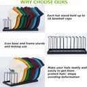 Hat Organizer for Baseball Caps, Hat Stand for 10 Baseball Caps Display and Organizer, Hat Rack, Caps Storage Holder for Bedroom, Closet, Dresser, Office - Easy to Install and Grab (White)