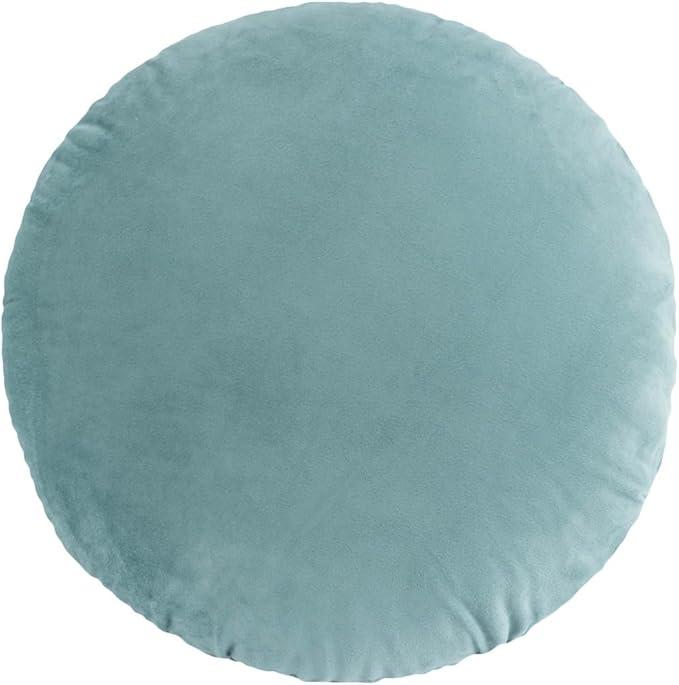 Round Throw Pillow, 18” Super Soft Round Decorative Pillows Sofa Chair Cushion Floor Pillows for Couch Office Living Bedroom (Green)