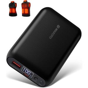 WASOTO Heated Vest Jacket Battery Pack 16000mAh 9V Output with LED Display, Rechargeable Power Bank with DC/Type-C/USB Supports PD3.0/PD2.0
