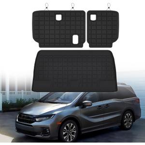Cargo Mat for 2011-2025 2026 Honda Odyssey & Backrest Mat,TPE All Weather Protection Car Trunk mat Covering The Backrest Accessories - Black