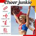 12 Pack Cheer Gifts Cheerleader Girl Hair Ties Bracelets with Organza Bags Elastic Glitter Bands Cheerleading Team Spirit Accessories Cheer Ponytail Holder for Girls Women Christmas Favor(Red)