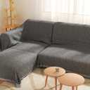 Bittesnew Oversized L-Shaped Covers for Couches L Shaped Couch Cover Blanket 2 Piece Sectional Couch Covers L Shape Sofa Covers Washable L Shape Deep Grey 71"x118"& 91"x134"