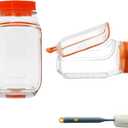 2026 New Salad Jar with Side Opening Leakproof Mason Jar Salad Container with Side Opening Dishwasher Safe Salad Container for Lunch On the Go Salad Jar for On-the-Go Meals (Orange version, 1PC)