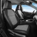 FREESOO Custom Fit RAV4 Seat Cover for Toyota RAV 4 2019-25 Gasoline LE XLE Premium Limited, Faux Leather, 4Layer Waterproof, F/R Headrest, Airbag Deployment Compatible, Durable, Black Gray Full Set