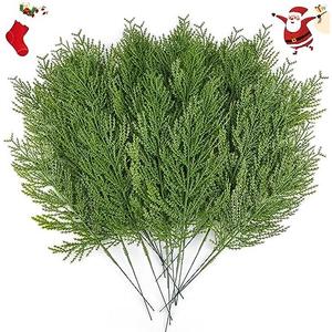 Amazon.com: Hananona 40 Pcs Artificial Cedar Picks Faux Cedar Branches Fake Cypress Stems Plastic Pine Greenery Christmas Picks and Sprays DIY Accessories for Crafts Wreath Holiday Home Decor (40, Green) : Home & Kitchen