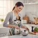 Vintage Rustic Winter Snowman Reindeer Christmas Waterproof Aprons for Cooking Kitchen Dishwashing Baking Grill
