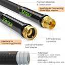 Flexible Garden Hose Water Pipe - 25FT Lightweight Garden Water Hose, Portable Patio Hose with Solid Brass Fittings and Double Latex Core for Pet Washing, Black
