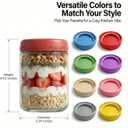 16oz 8Pack Glass Overnight Oats Jars Containers with Airtight Leakproof Lids, Reusable Mason Jars for Meal Prep, Yogurt Parfaits, Smoothies, Salads & Healthy Breakfast(16oz-8Pack)
